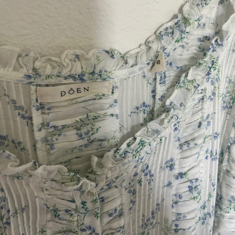 Doen Claribelle Cotton Midi Dress Blanc Bluebell Ballad - Picture 8 of 10